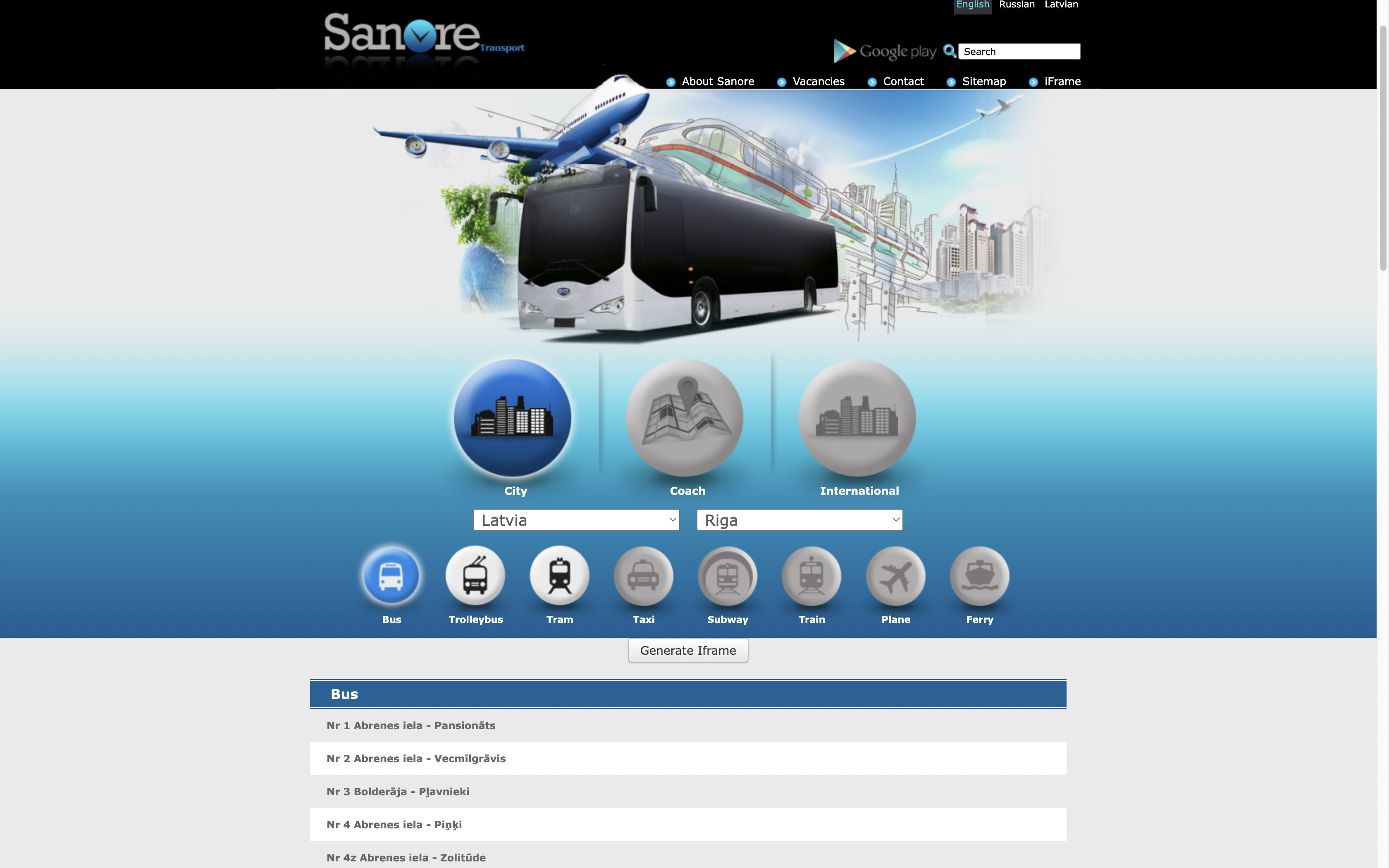 Sanore Transport Information System